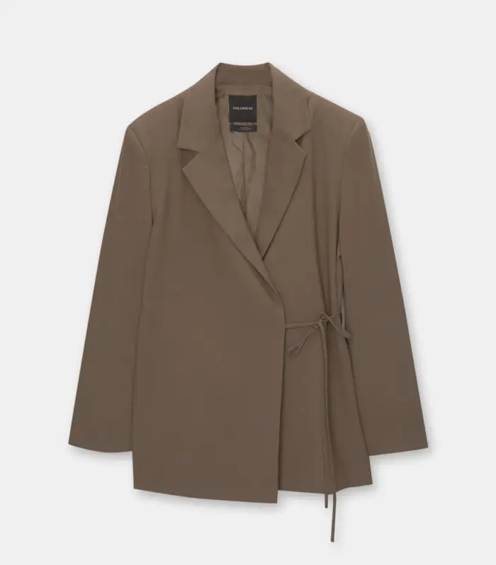 Oversize blazer with side tie